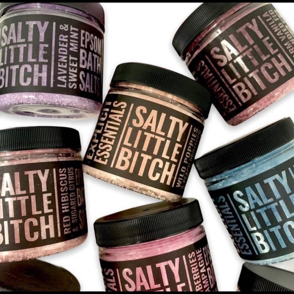 Epsom bath salt. Wild poppies peach Prosecco scent.